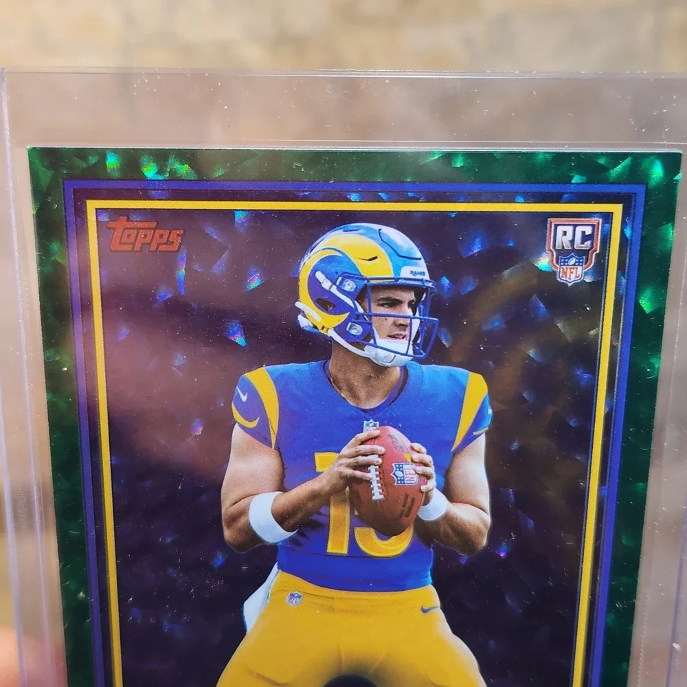 2026 Topps NFL Ty Simpson Green Rc /99 and Base LA Rams Flagship